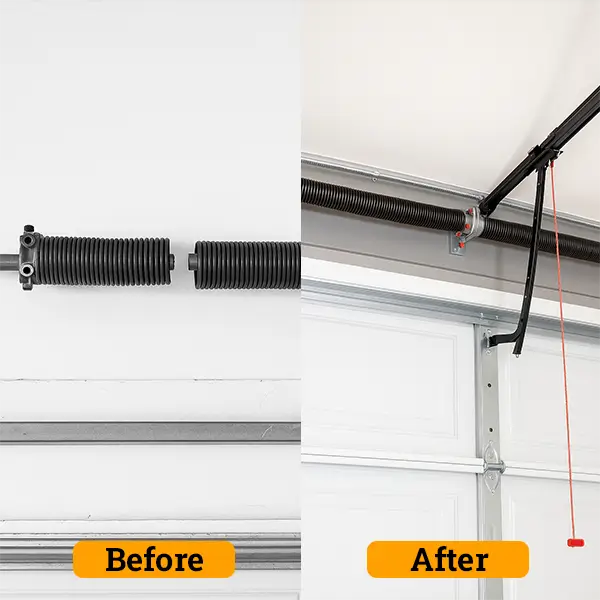 Garage Door spring Before and After
